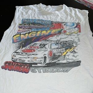Brandy Melville race car cut off tshirt